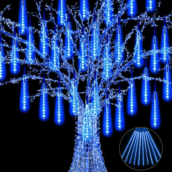 JJGoo Christmas Lights Meteor Shower Rain Lights, 10 Tube 240 LEDs Icicle Lights for Xmas Halloween Party Decor
