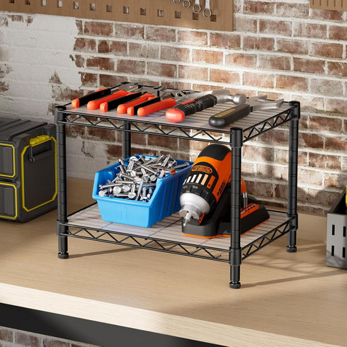 2 SINGAYE Small Wire Shelves Kitchen Pantry Close Home Organizers and Storage Bathroom Shelf Laundry Room Organization