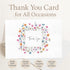 60 Envelopes,6 4x6Bulk Set-Thank Racrico Embossed Thank You Cards With Elegant Floral Designs, Thank You Card You