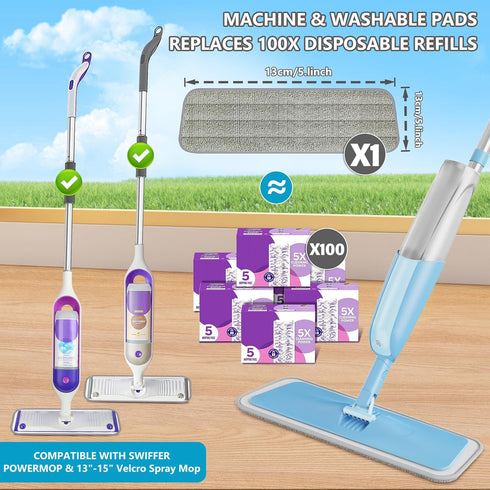 Spray Mops Wet Mops for Floor Cleaning - MEXERRIS Microfiber Dust Mop with 3X Washable Pads Floor Mop with Sprayer Wood Floor Mops Commercial Home Use for Wood Floor Hardwood Laminate Ceramic Tiles