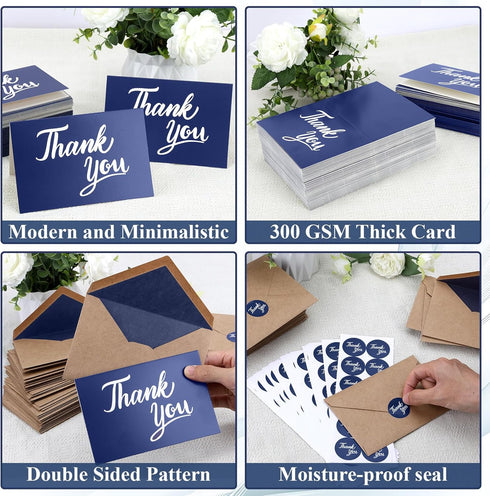 600 4x6 Inch PCS Thank You Cards with Envelopes Matching Stickers Thank You Notes Bulk Minimalistic Design for Business