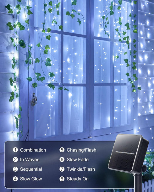 2 Packs 66Ft 200 Minetom Solar String Lights, Total LED Solar Fairy Lights, Waterproof Solar Lights for Outside Patio