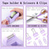 Purple Desk Accessories, 360° Pen Holder with Tape Dispenser, Stapler, and Office Supplies Set