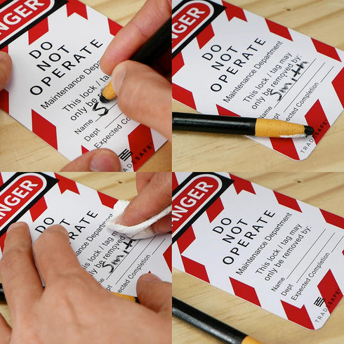 TRADESAFE Lockout Tagout Tags - 30 Danger Do Not Operate Tags with 30 Zip Ties, OSHA Compliant Loto Tags