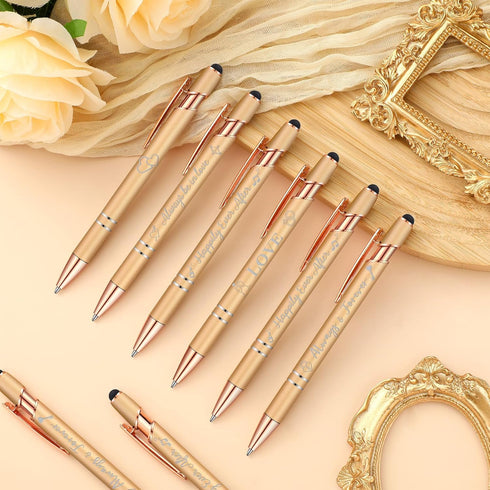 Wedding Pens Bulk, 36 Pcs, Bridal Shower Favors, 6 Styles Retractable Ballpoint Pens