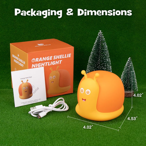 2 30/60 Cute Snail Night Light Brightness Adjustable Fun Orange Slug Light with Min Timer Squishy Nursery Breastfeeding