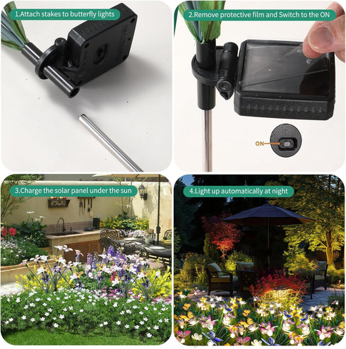Solar Garden Lights - Solar Lights Outdoor Garden, Garden Lights Solar Powered, Decor for Garden, Yard, Patio, Pathway,