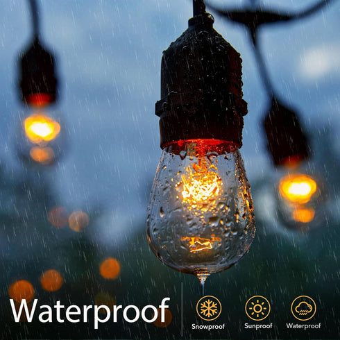 Moonflor 26 Pack S14 Bulbs 11W 2700K Dimmable E26 Bulbs Bulbs, Incandescent Light - Warm White, Waterproof Glass