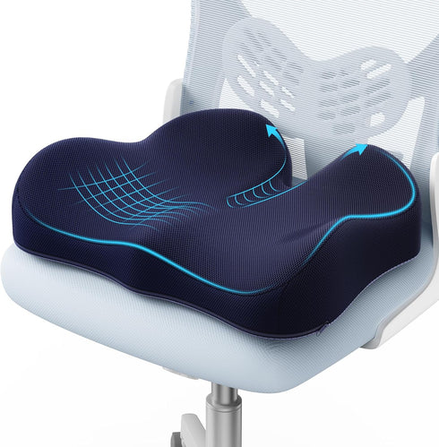 A-Pce Ergonomic Seat Cushion -Large Memory Foam Cushion for Office Chair- Sciatica