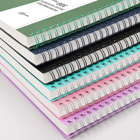 RETTACY A4 Spiral Notebook, College Ruled with 300 Perforated Pages, 100 GSM Paper, 8.27" × 11.2" (Pink)