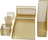 Martha Stewart Ryder Gold Mesh Metal 6 Piece Set, Desktop Organizers and Accessories for Files, Magazines, Pens, Sticky