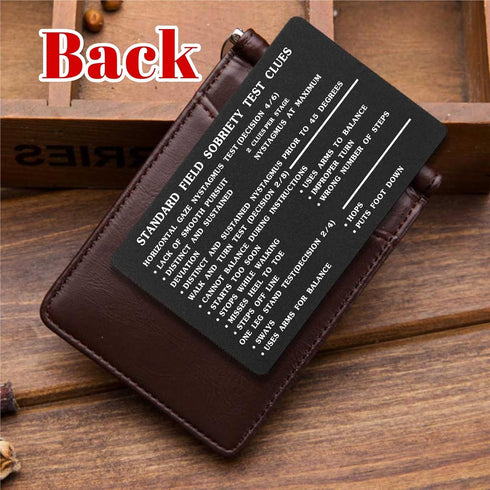 Miranda Warning Card, Metal Miranda Rights Card, Engraved Standard Field Sobriety Test Clues Card for Law Enforcement