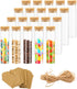 20 Pcs 60ml Flat Test Tubes with Cork Stoppers for Candy Storage, Plant, Party
