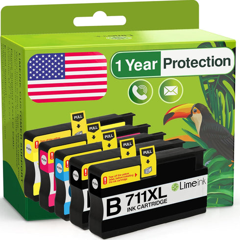 Limeink Compatible Ink Cartridges Replacement for HP 711 Ink Cartridge for HP T120 and T520 (5 Pack)