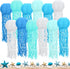 Retisee 12 Pcs Hanging Jellyfish Paper Lanterns Under The Sea Ocean Party
