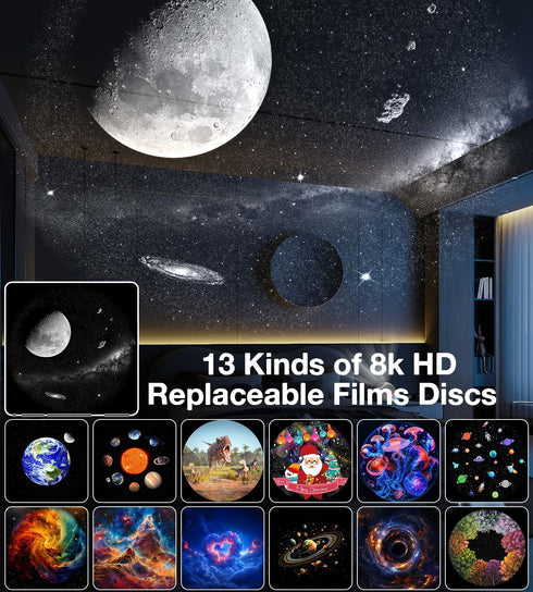 Bedroom,4K Knob,13 1 Noise,360 Galaxy Projector for Image Planetarium Projector Adjustable in Kids Night Light