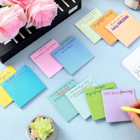 Yinder 24 Pcs Employee Appreciation Sticky Notes, Thank You Gifts Bulk Note Pads with Sayings, Mini Pocket