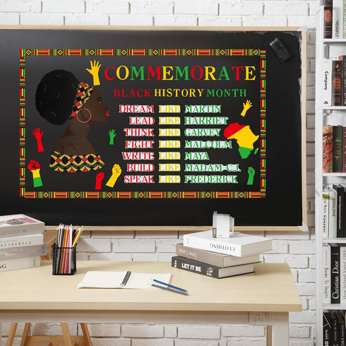 Outus 105 Pieces Black History Month Decorations, Bulletin Board Decor Cutouts Sets for Kids Educational Wall Classroom