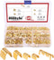 Hilitchi 525Pcs Non-Insulated U Shape Copper Ring Terminals Crimp Assortment Kit TC-1, TC-A, TC-B, TC-C, TC-T