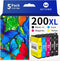 MYTONER 200XL Remanufactured Ink Cartridges Combo Pack for Epson 200 XL, 5 Pack for Expression XP-200