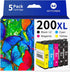 MYTONER 200XL Remanufactured Ink Cartridges Combo Pack for Epson 200 XL, 5 Pack for Expression XP-200