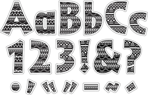 Barker Creek 4" Letter Pop-Outs 2-Pack, Boho Chic, Jazz Up Your Bulletin Boards with These Colorful Letters, 510 Upper and Lowercase Letters, Numbers & Punctuation Marks, 4" (3650) by BARKER CREEK