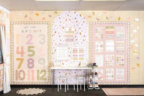 Teacher Created Resources Terrazzo Tones Jumbo Numbers Bulletin Board, Skip Counting/Multiples (TCR7203)