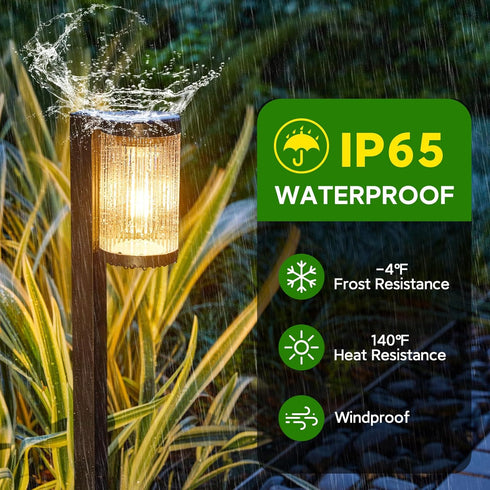2 Pack 12Hrs, IP65 ELECLINK Solar Pathway Lights Outdoor, Upgraded Outdoor Solar Lights for Outside Super Bright Up