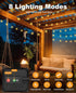 2 Pack 98 100 8 btfarm Solar String Lights Outdoor Waterproof, Total FT LED Solar Powered Patio Light, Lighting Modes