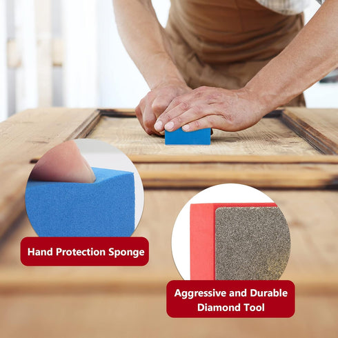 4Pcs Diamond Hand Polishing Pads for Sanding Ceramics Glass Tile Concrete Stone Marble Granite (60#, 100#, 200#, 400#)