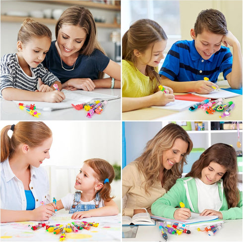 HNSYYF 60-Pack 4-in-1 Multicolor Pen in One - Cute Pens for Kids - Ballpoint Pens, Perfect for Birthday & Children's
