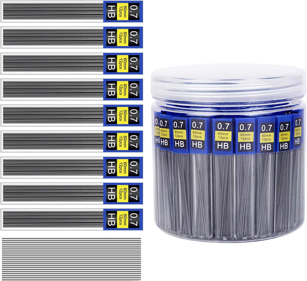 Morepack 840 Pieces 0.7 mm HB Lead Refills, Break Resistant Mechanical Pencil Refills, 70 Tubes