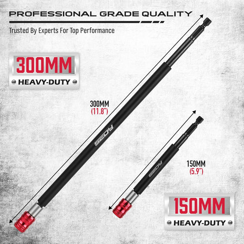 Magnetic Screwdriver Bit Holder Set, 2-Piece 1/4 Inch Hex Shank Quick Release Extension Adapter for Impact Driver