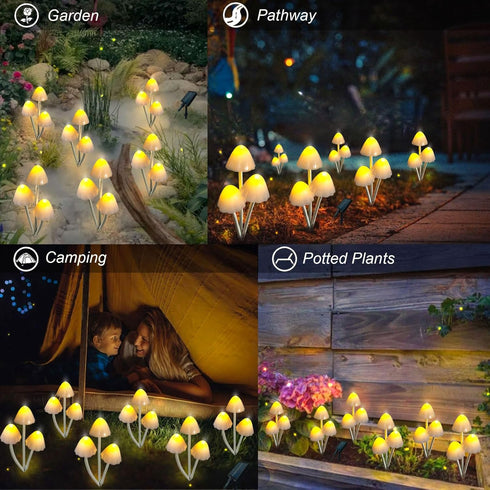 Evicyego 6Pack 18 8 Solar Mushroom Lights for Outside, LED Mushrooms with Lighting Modes, Unique Mushroom Garden Decor