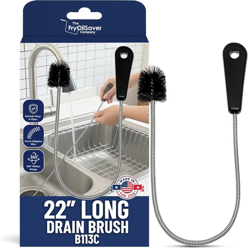 22" Long Sink Drain Brush Slim Snake Hair Clog Remover Tool for