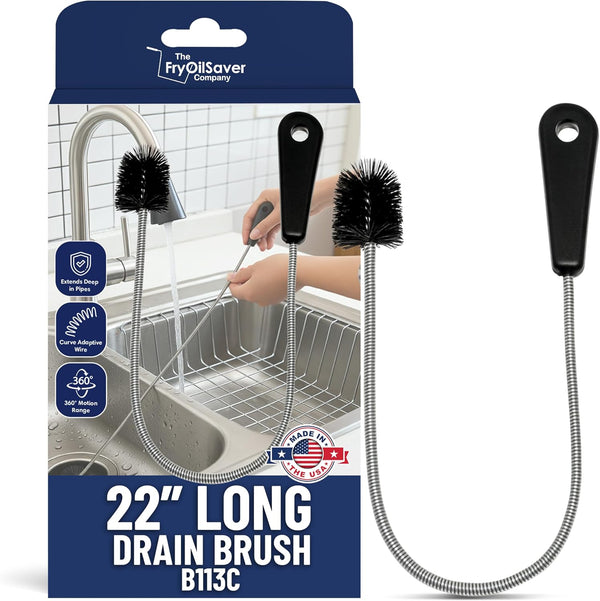 22" Long Sink Drain Brush Slim Snake Hair Clog Remover Tool for