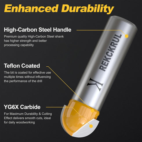 Set Set, 1/2 inch 5/8 inch 9/16 Core Box Router Bit Precision, Durability, and Versatility in One with Shank Cutting