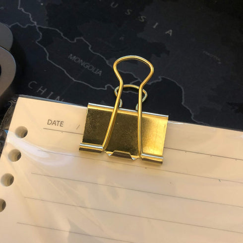 Binder Clips Medium Metal Clamp, 1-1/4 in (1.25 inch), Gold, 24 Count