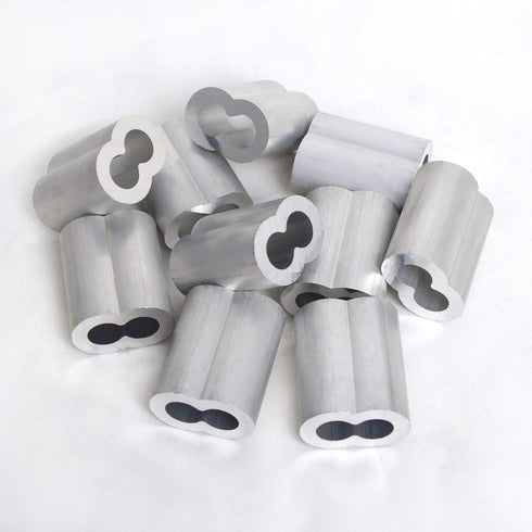 Wire Rope Sleeve, Aluminum Alloy, for Wire Rope Dia. 1/2", PK 10
