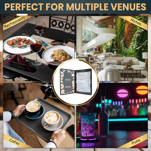 25 Pack 8.5 11 Inch (2 4 x Menu Covers, Various Style Menu Sleeves Clear View Menu Holder for Kitchen, Restaurant