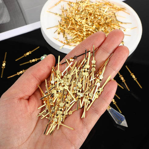 Trinkrittey 300 Pcs Bow Tie Crystal Connectors Crystals Replacement Chandelier Connectors Clips Pins Fastening Parts