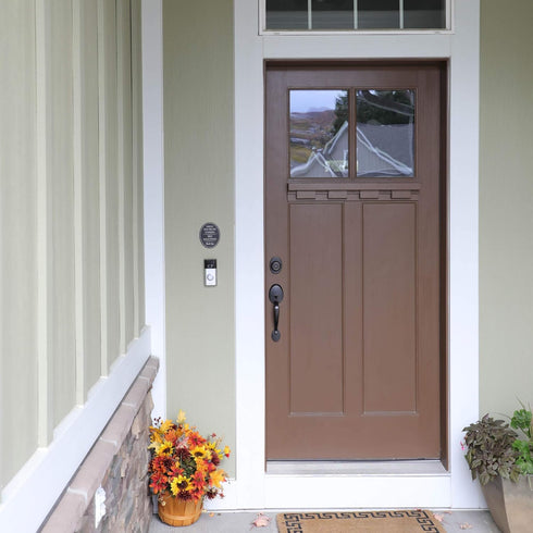 4" x 5" Smile You're on Camera & No Soliciting Sign, 3M Self-Adhesive for Door, Window, Wall, Durable Aluminum