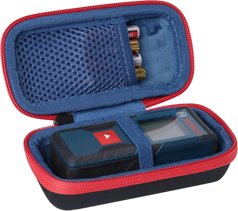 co2CREA Hard Travel Case Replacement for Bosch GLM 20 Compact Blaze 65' Distance Measure (Black Case + Inside Blue + Red Zipper) by co2CREA