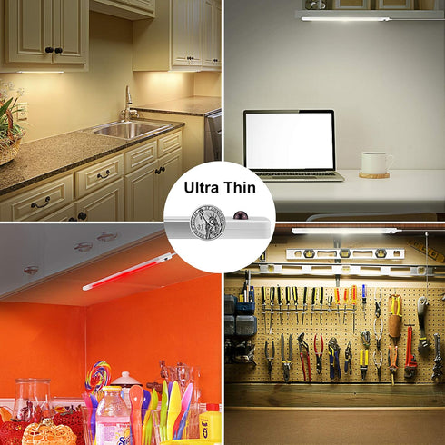Counter Closet BIGMONAT Under Cabinet Light with Remote, Stick on Color Changing Under Lighting, Plug in RGB LED Light