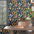 17.5" 393.7" Blue Wallpaper Peel and Stick,Vintage Boho Floral Contact Paper, x Retro Paisley Flower Botanical Wall