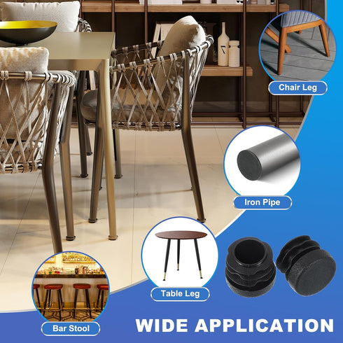 3/4 Inch 50 PATIKIL Plastic Tubing End Caps, Pcs Round Hole Plug Insert for Round Iron Pipe Chair Leg Table Bookshelves