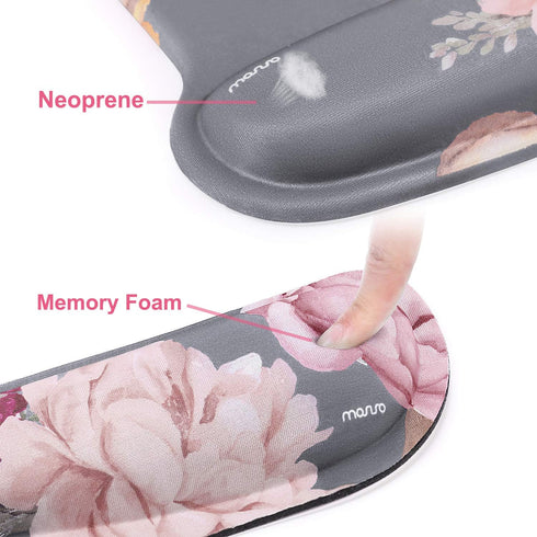 MOSISO Wrist Rest Support for Mouse Pad & Keyboard Set, Ergonomic Non-Slip Cushion, Pain Relief, Gray