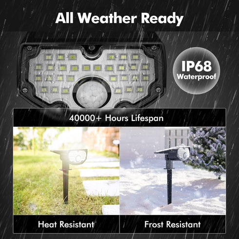 30 LED/3 White,2 Pack AloftSun Solar Motion Sensor Outdoor Lights,Waterproof Motion Sensor Spot Lights- Modes Solar