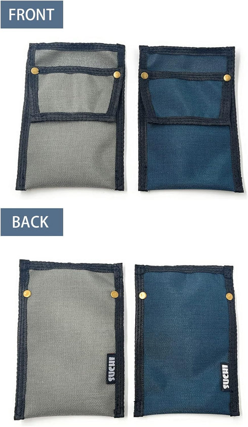 SUCHI Pocket Protector Pen Holder Organizer for Shirts, Multi-Purpose Pouch for School, Office, 2 PACK (Gray and Blue)