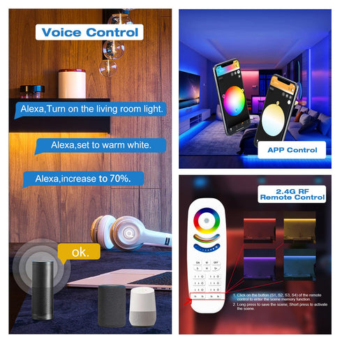 ZigBee3.0 5 1 20A RGBCCT/RGBW/RGB/CCT/Dimmer Z2M GLEDOPTO Pro+ in LED Controller Max Compatible with Alexa Homey Home